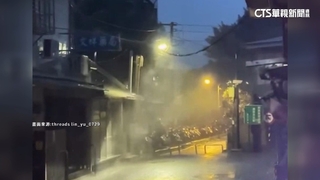 文大颱風實錄　男大生站不穩尖叫　宿舍天花板砸下來