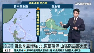 東北季風增強　北.東部濕涼　山區防局部大雨