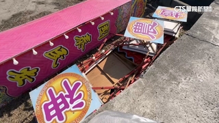不敵9級強風　大甲鎮瀾宮清醮大典牌樓遭吹倒