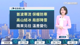 東北季風影響　北東多雲局部雨