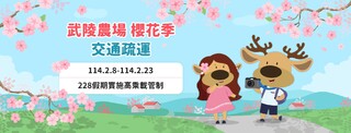 武陵農場櫻花季2/8粉墨登場　豐原監理站籲多加利用公共運輸接駁入場