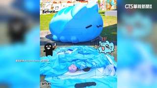 巨型咖波遭不明人士割破　主辦單位：嚴重毀損無法復原