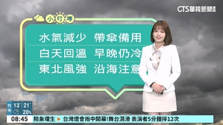 今大陸冷氣團減弱.雨勢漸趨緩　週日冷氣團再襲