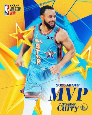 柯瑞4顆三分拿MVP 攜手塔圖姆領老將奪明星賽冠軍