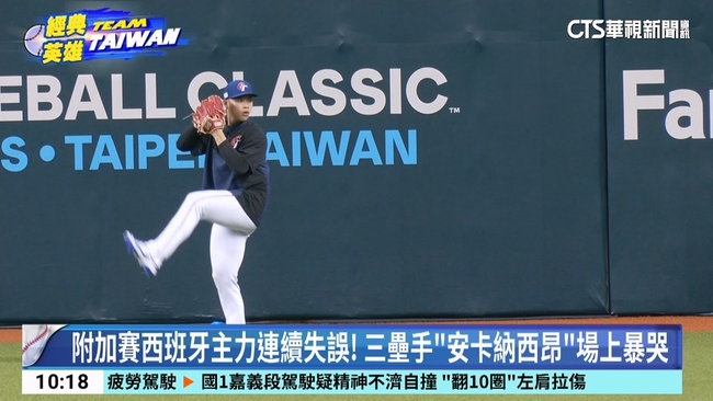 附加賽西班牙主力連續失誤！　三壘手「安卡納西昂」場上暴哭 | 華視新聞