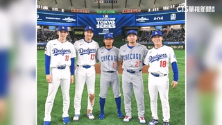 和大谷.朗希合影　山本「偷踮腳尖」被官方當哏圖