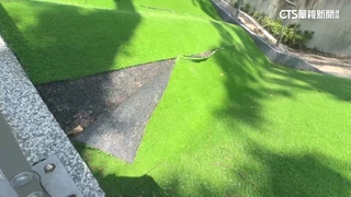 草皮掀.燈飾脫落...中正公園兒童遊樂場遊具多損壞