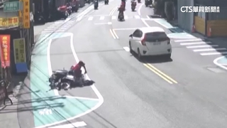 彰化大埔路怪標線　騎士誤認慢車道撞臨停機車