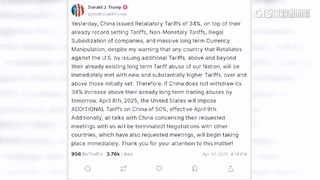 中報復性關稅激怒川普　嗆未撤回加課50%關稅