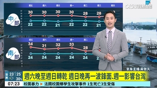 受鋒面與華南雲雨區影響　各地降雨機率高