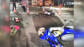 雙載闖紅燈！直行騎士反應不及碰撞　3人送醫