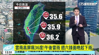 雲南高屏飆36度！午後雷雨 週六鋒面晚起下雨