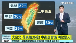 大台北.花東飆36度！　中南部雷雨 明起變天