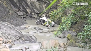 阿里山公路廂型車衝出墜20米深谷　男駕駛拋飛不治