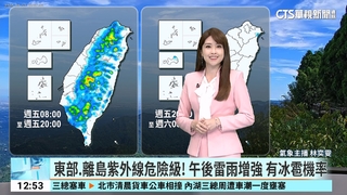 東部.離島紫外線危險級！　午後雷雨增強　有冰雹機率