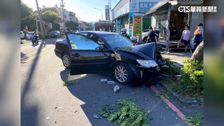 女駕駛疑身體不適恍神撞樹　民眾險遭波及