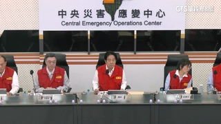 「丹娜絲」升級中颱風雨漸強　賴總統視察災害應變中心
