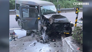 漢光演習又出意外！　軍車自撞石墩　3官兵滿臉血躺地