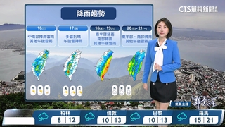 西南風影響　苗栗以南注意較大雨勢　其他地區午後局部雨