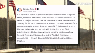 川普欽點聯準會理事！　將提名白宮經濟顧問主席米蘭