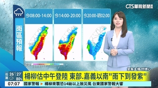 中颱楊柳暴風圈觸陸 估中午前後登陸台東