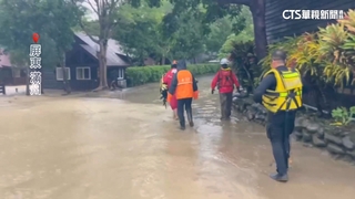 楊柳雨彈來襲　屏東渡假村小木屋淹水　18人急撤