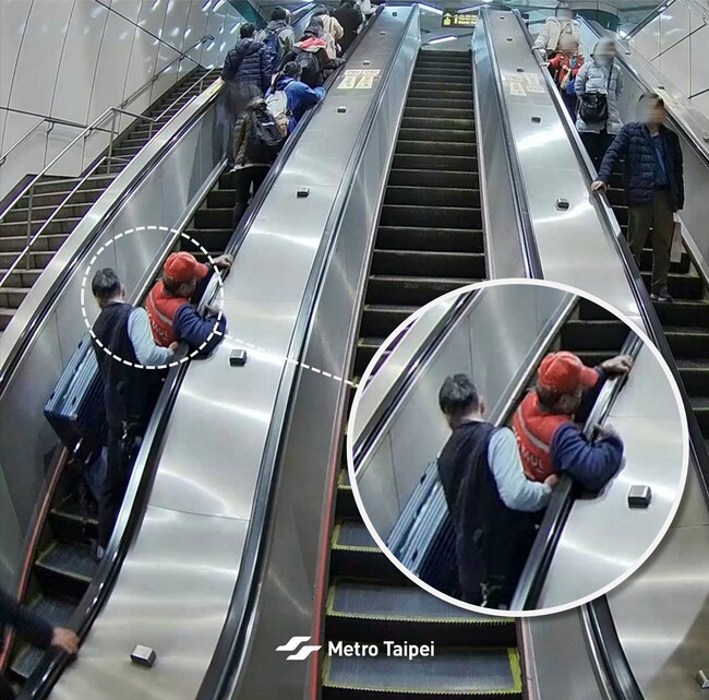 爺爺拖行李「搭北捷扶梯險摔跤」　年輕人及時接住！　網讚爆：謝謝良善的人 | 華視新聞