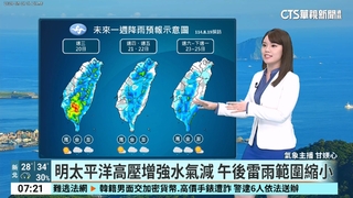 水氣稍多　午後不穩定　西半部地區及其他山區有局部大雨