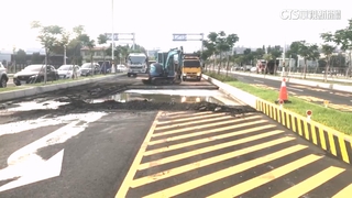台中市政路延伸通車3個月又開挖　市府：大雨致損修復中