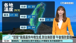 「琵琶」颱風最快今晚生成.對台無影響 午後慎防雷雨