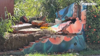 台中雨彈狂炸釀災　民宅圍牆不敵雨勢崩塌