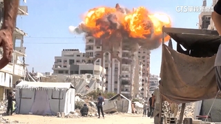 轟炸瞬間曝！以空襲2棟加薩大樓　居民緊急疏散