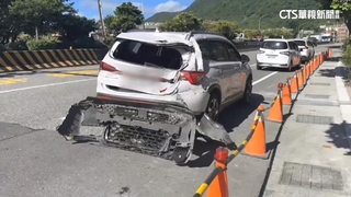 撞2車後衝漁港石碑！　新北曳引車疑剎車失靈肇禍