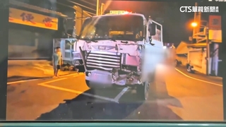 偷開拖板車撞民宅.電桿　肇事男子路邊縱火