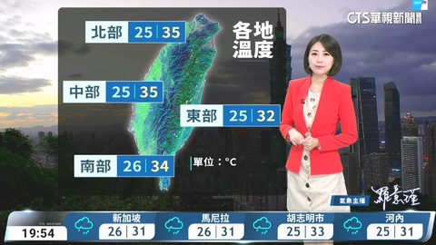 東北風影響 迎風面局部陣雨