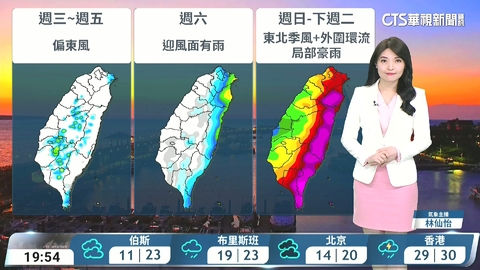 多雲到晴天氣熱 午後局部雷陣雨