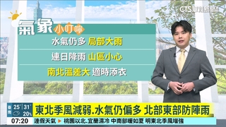 東北季風稍減弱但水氣仍多　留意局部大雨強風及長浪