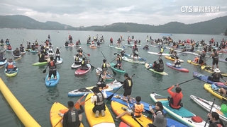 SUP橫渡日月潭！　400人齊聚帶稚童.毛孩搭槳同遊
