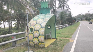 台東「鳳梨候車亭」擋視線險害撞？　縣府：將移動