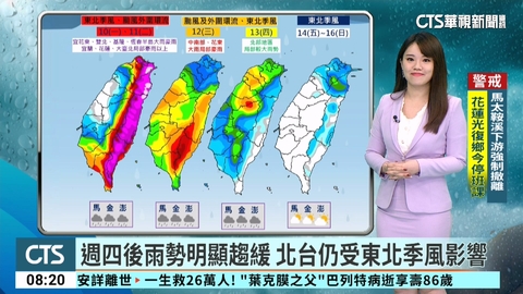 東北季風及颱風外圍環流 北臺轉涼北東留意豪大雨