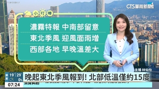 白天陽光和煦舒適宜人　北東深秋夜雨悄轉濕涼