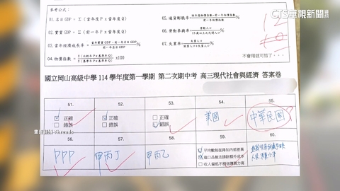 【台語新聞】考卷寫中華民國被扣分？　校方：測試重點非國名呈現