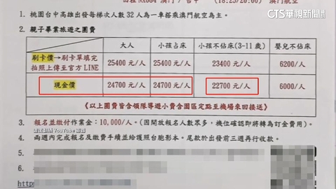 幼園畢旅澳門4天3夜團費2萬惹議！　園方急稱「不辦了」