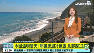 今回溫明變天！　耶誕恐迎冷氣團　北部探12度