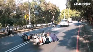 新竹5機車連環摔4送醫　貨車「油箱蓋脫落」肇禍！