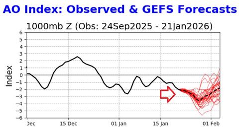 出現「負北極振盪」訊號!北極冷空氣外流 台灣也在影響範圍
