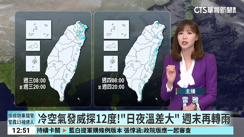 今受東北季風影響 北東偏涼 週四稍回溫