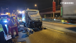 國1圓山段貨車駕駛「低頭滑手機」　追撞前方曳引車