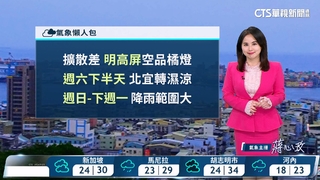 雲量增多　東半部偶雨