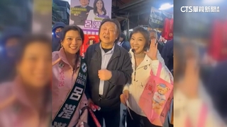 王世堅與子弟兵呂瀅瀅合體　赴永春市場拜票